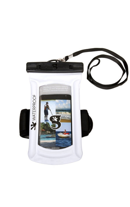 Float Phone Dry Bag with Arm Band - White